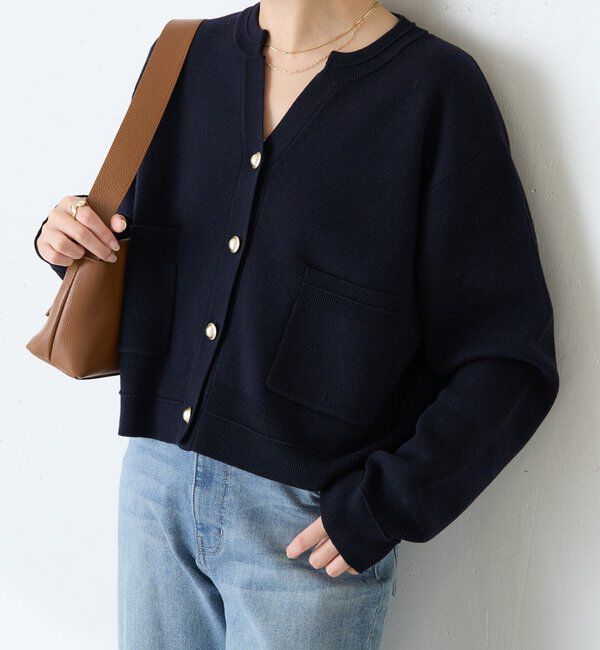  「スキッパースウェットライクカーディガン」|ニット・セーター|