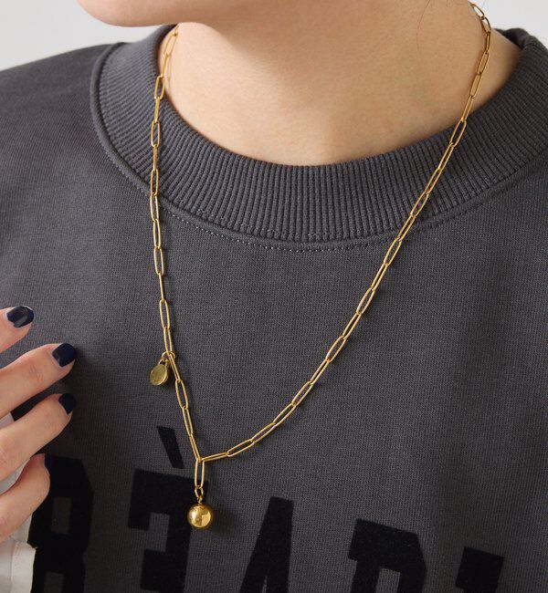  「ステンレスボールネックレス」|リング|