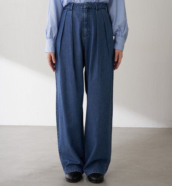  「Q.anosチャームタックデニムパンツ」|デニム|