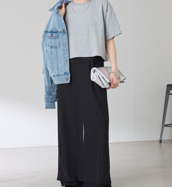  「Q.anos レイヤードTシャツ」|Tシャツ・カットソー|グレー