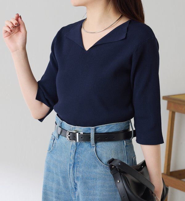  「ハーフスリーブコンパクトニット」|ニット・セーター|