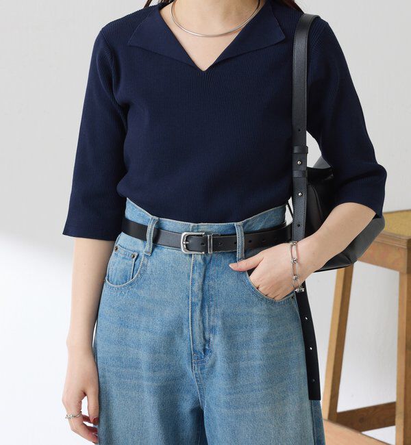  「ハーフスリーブコンパクトニット」|ニット・セーター|