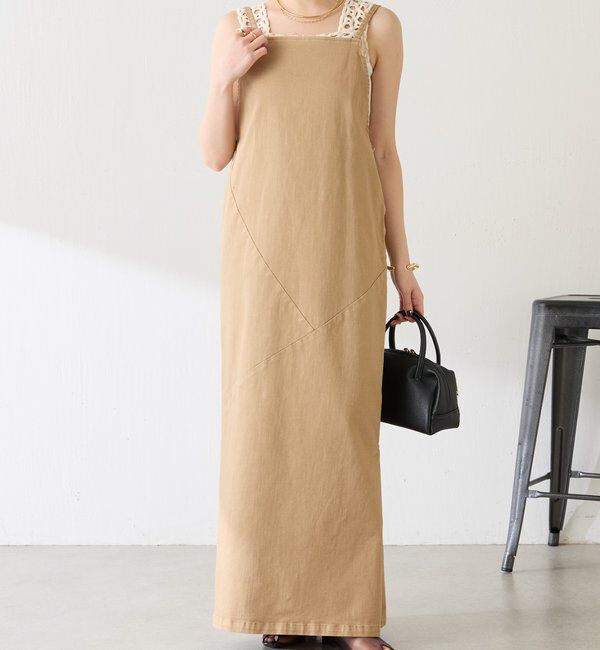  「Q.anosリラックススリムデニムワンピース」|ワンピース|