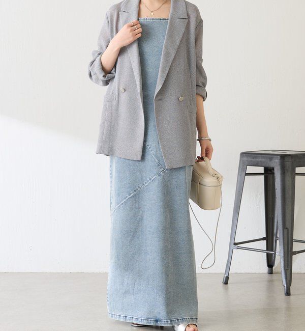  「Q.anosリラックススリムデニムワンピース」|ワンピース|