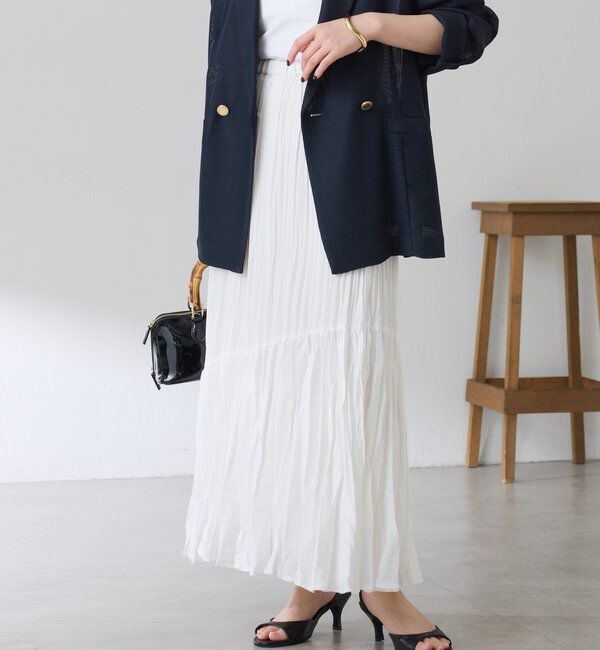  「ワッシャーナナメ切替スカート」|スカート|