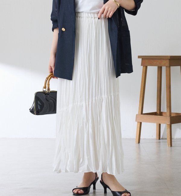  「ワッシャーナナメ切替スカート」|スカート|