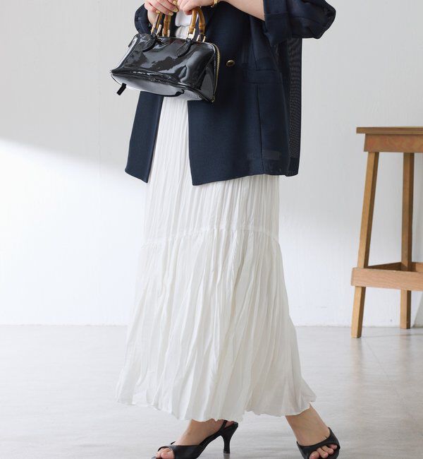  「ワッシャーナナメ切替スカート」|スカート|