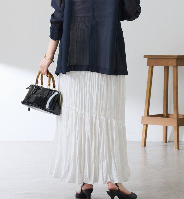  「ワッシャーナナメ切替スカート」|スカート|