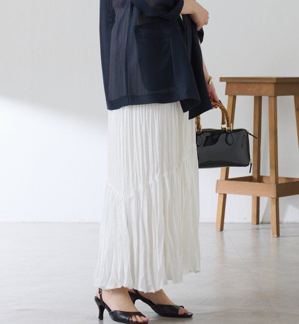  「ワッシャーナナメ切替スカート」|スカート|