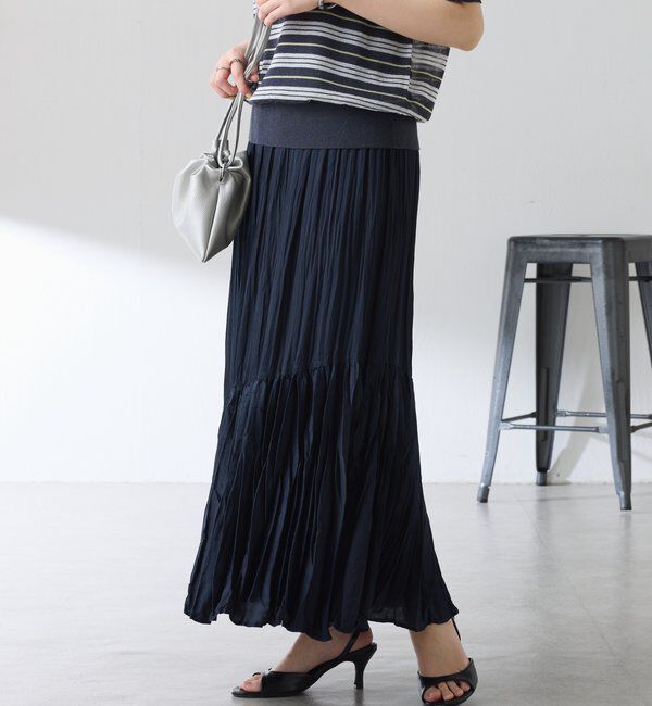  「ワッシャーナナメ切替スカート」|スカート|