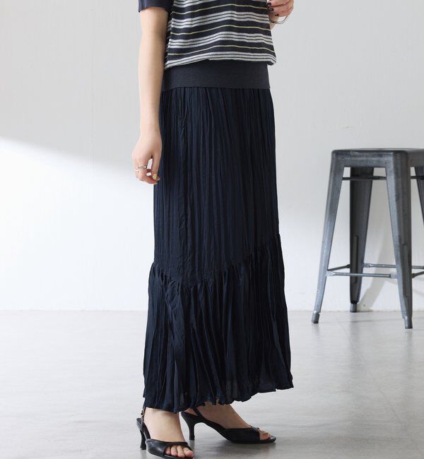  「ワッシャーナナメ切替スカート」|スカート|