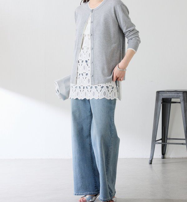  「レイヤード風クルーネックカーディガン」|ニット・セーター|