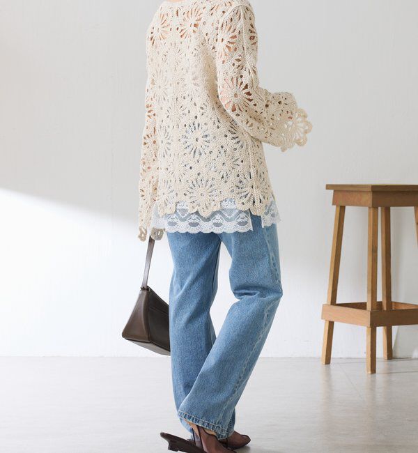  「フラワー柄クロシェニット」|ニット・セーター|