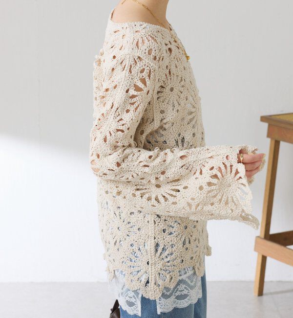  「フラワー柄クロシェニット」|ニット・セーター|