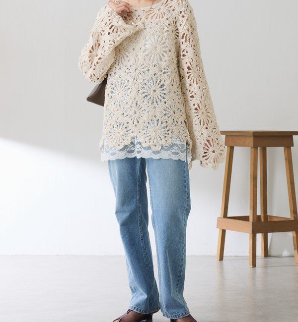  「フラワー柄クロシェニット」|ニット・セーター|