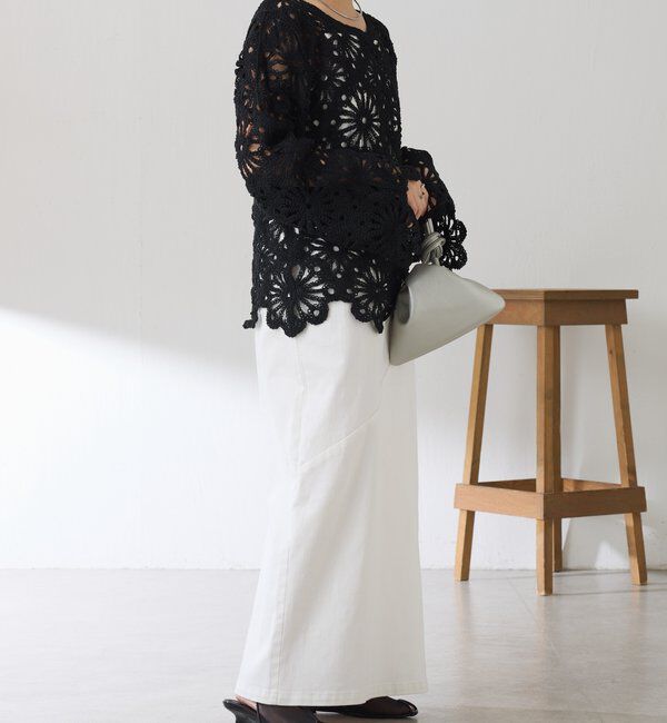  「フラワー柄クロシェニット」|ニット・セーター|