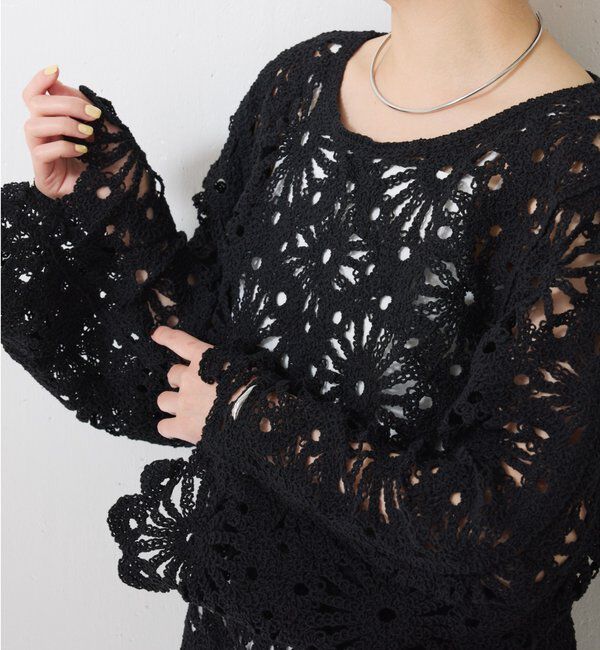  「フラワー柄クロシェニット」|ニット・セーター|