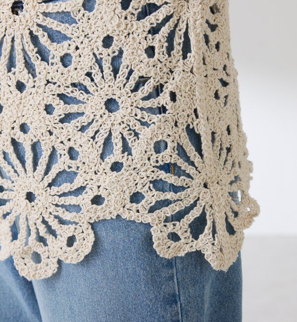  「フラワー柄クロシェニット」|ニット・セーター|