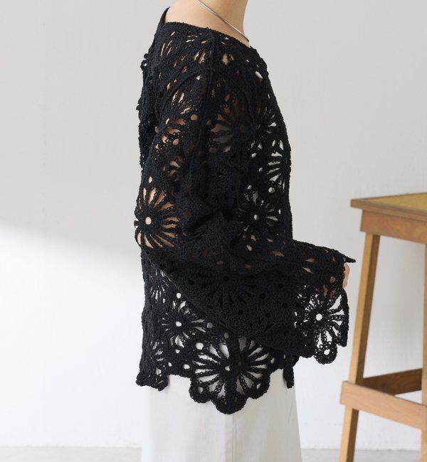  「フラワー柄クロシェニット」|ニット・セーター|