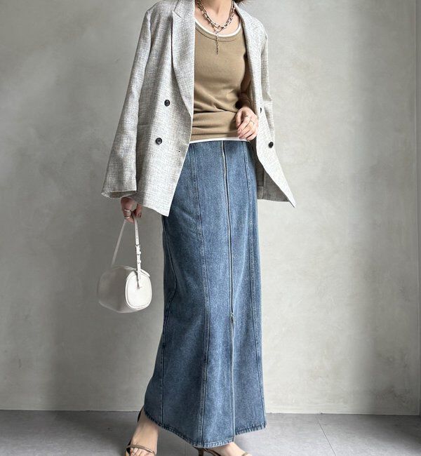  「【WEB限定】フロントジップデニムスカート」|スカート|