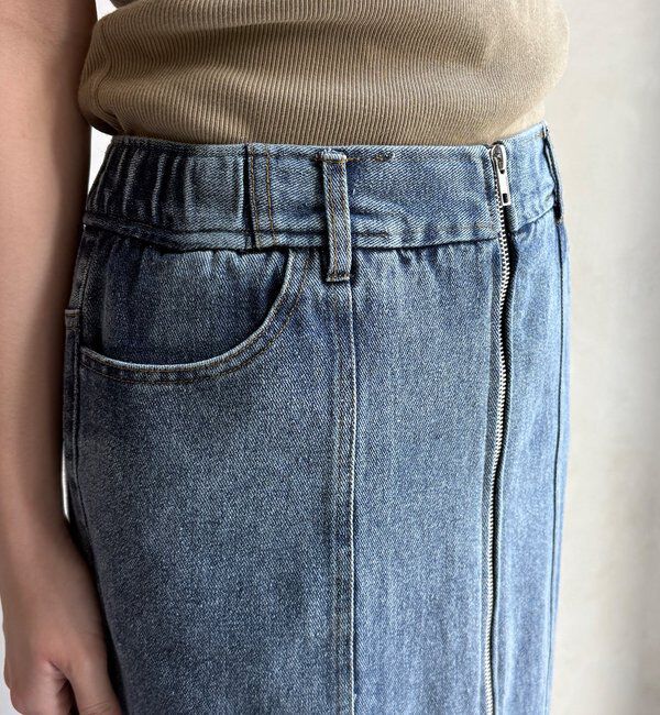  「【WEB限定】フロントジップデニムスカート」|スカート|