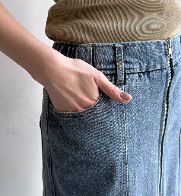  「【WEB限定】フロントジップデニムスカート」|スカート|