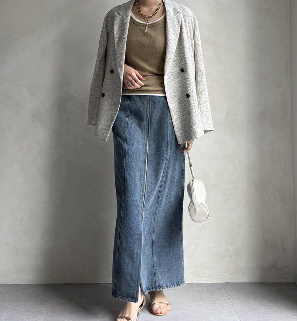  「【WEB限定】フロントジップデニムスカート」|スカート|