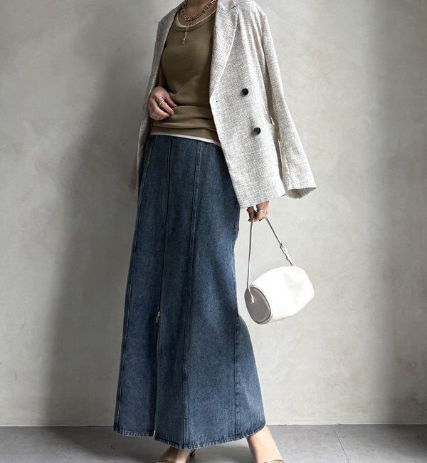  「【WEB限定】フロントジップデニムスカート」|スカート|