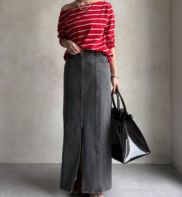  「【WEB限定】フロントジップデニムスカート」|スカート|