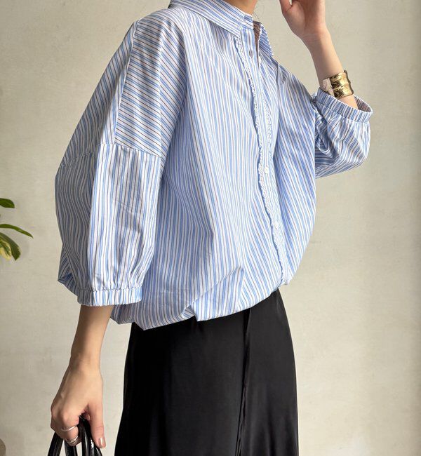  「【WEB限定】ストライプドロストシャツ」|シャツ・ブラウス|