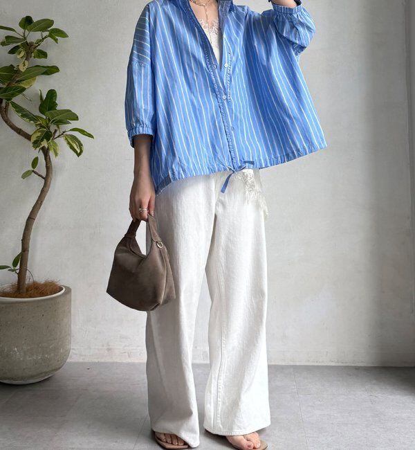  「【WEB限定】ストライプドロストシャツ」|シャツ・ブラウス|