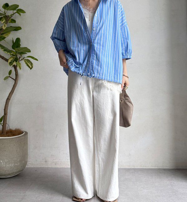  「【WEB限定】ストライプドロストシャツ」|シャツ・ブラウス|