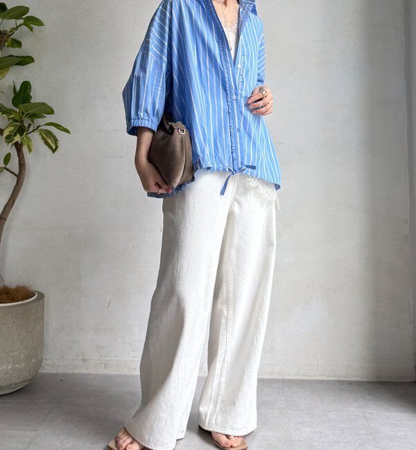  「【WEB限定】ストライプドロストシャツ」|シャツ・ブラウス|