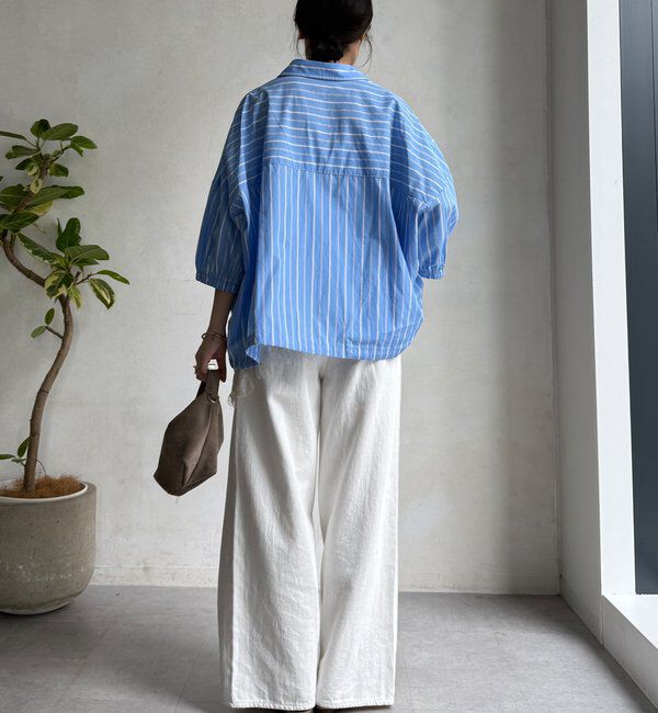  「【WEB限定】ストライプドロストシャツ」|シャツ・ブラウス|