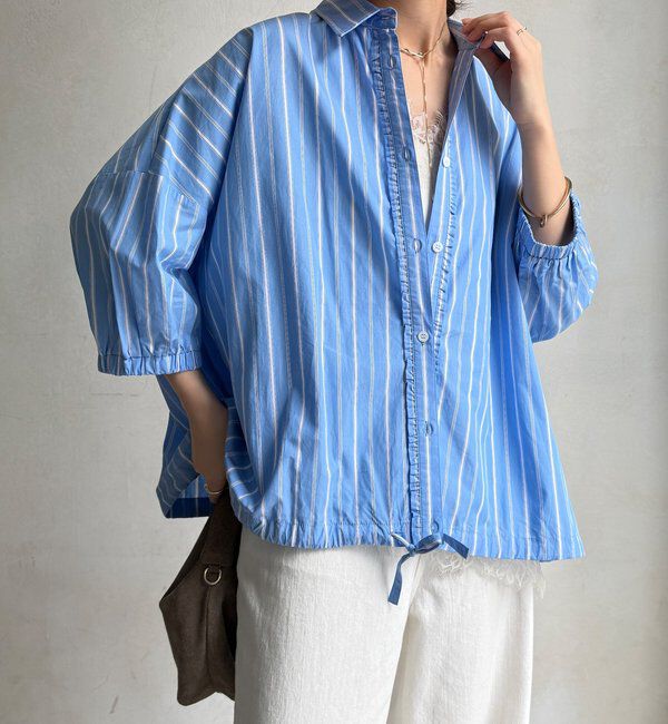  「【WEB限定】ストライプドロストシャツ」|シャツ・ブラウス|