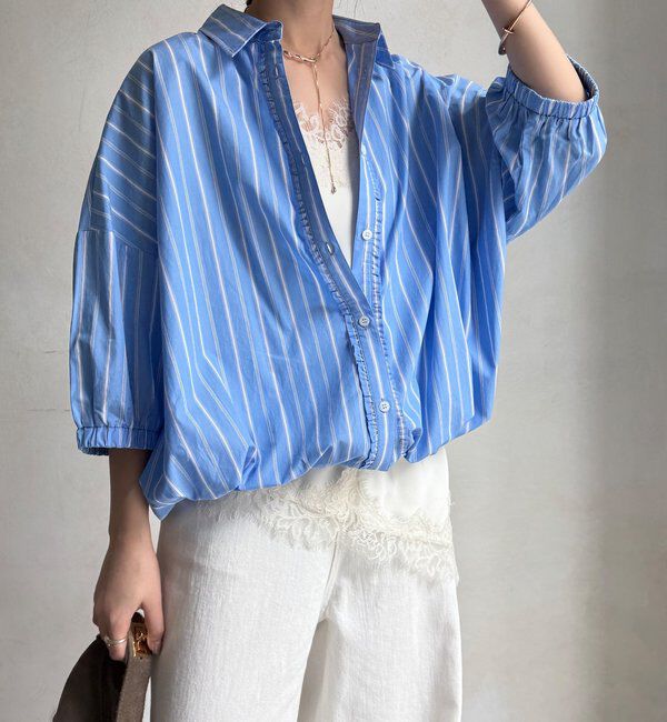  「【WEB限定】ストライプドロストシャツ」|シャツ・ブラウス|