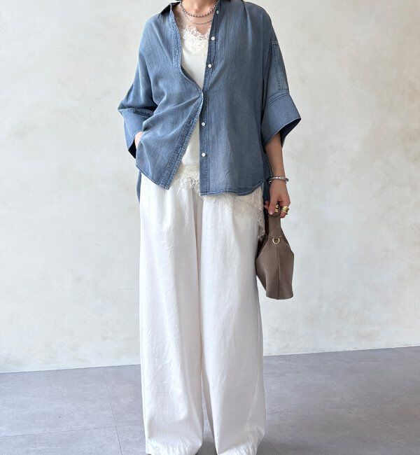  「シアーデニムビッグカフスドルマンシャツ」|シャツ・ブラウス|
