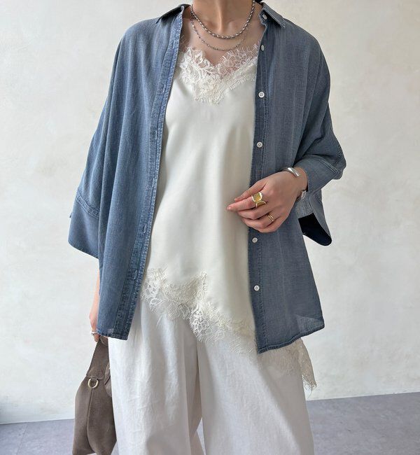  「シアーデニムビッグカフスドルマンシャツ」|シャツ・ブラウス|