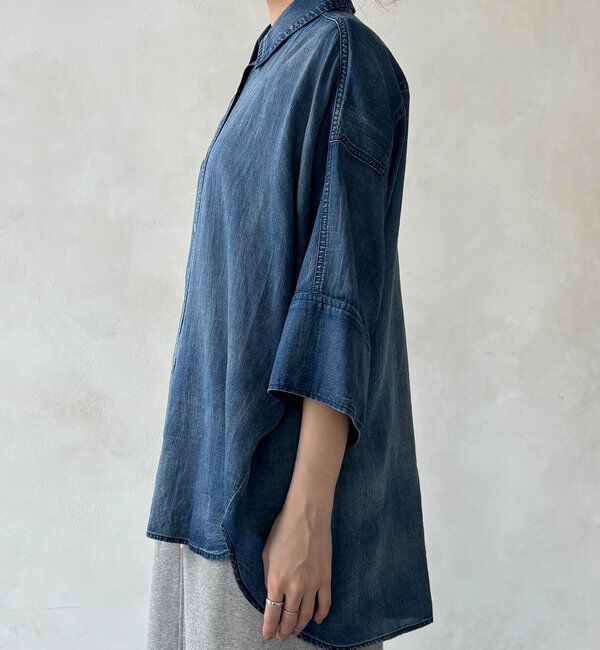  「シアーデニムビッグカフスドルマンシャツ」|シャツ・ブラウス|