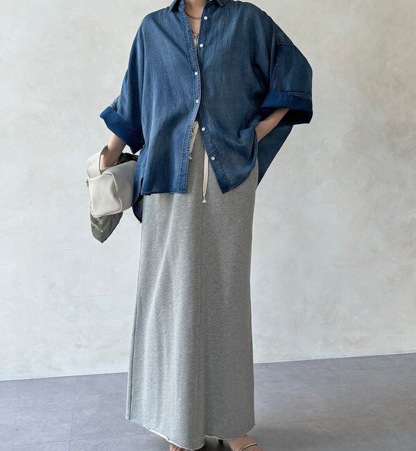 「シアーデニムビッグカフスドルマンシャツ」|シャツ・ブラウス|