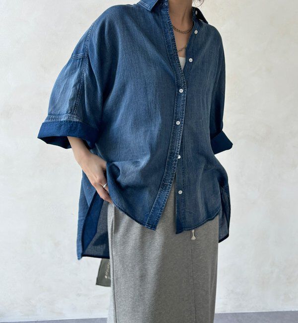 「シアーデニムビッグカフスドルマンシャツ」|シャツ・ブラウス|