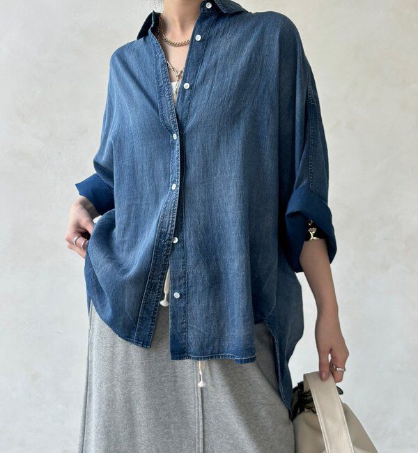  「シアーデニムビッグカフスドルマンシャツ」|シャツ・ブラウス|