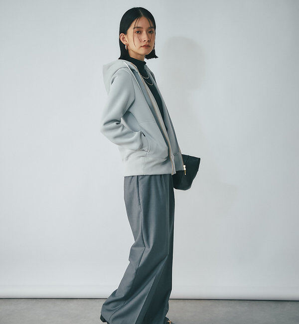  「【WEB限定/キレイめ上品】スポンジダンボールZIPパーカーカットソー」|パーカー|