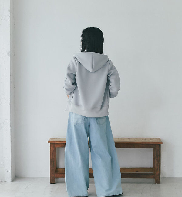  「【WEB限定/キレイめ上品】スポンジダンボールZIPパーカーカットソー」|パーカー|