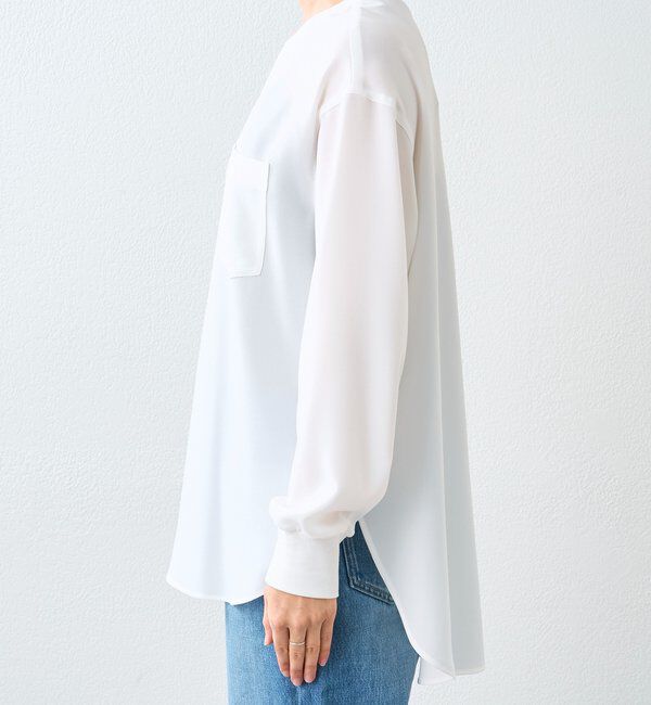  「【さらっと着やすい！/冷房・日焼け対策◎】ジョーゼットポケットブラウス」|シャツ・ブラウス|