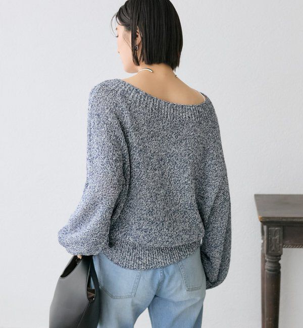  「【ワンショルやオフショルにも！】ペーパーMIXニット」|ニット・セーター|