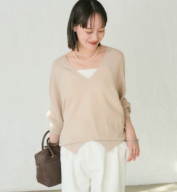  「【華やかな煌めき】ペーパースパングルニット」|ニット・セーター|