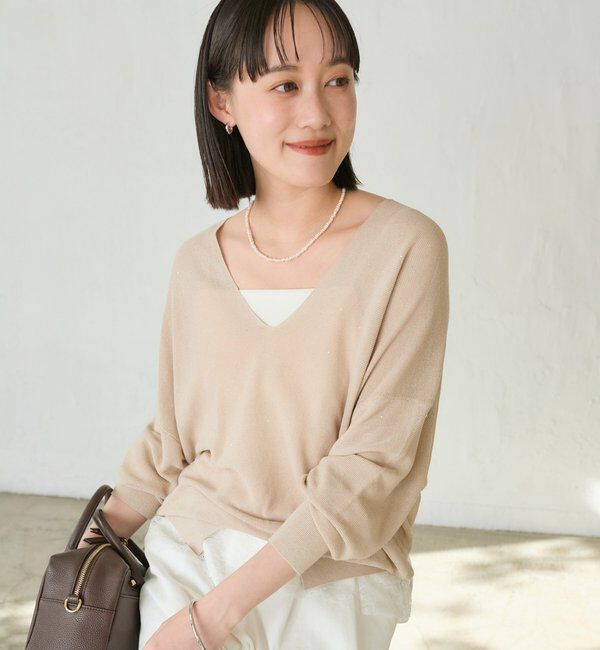  「【華やかな煌めき】ペーパースパングルニット」|ニット・セーター|