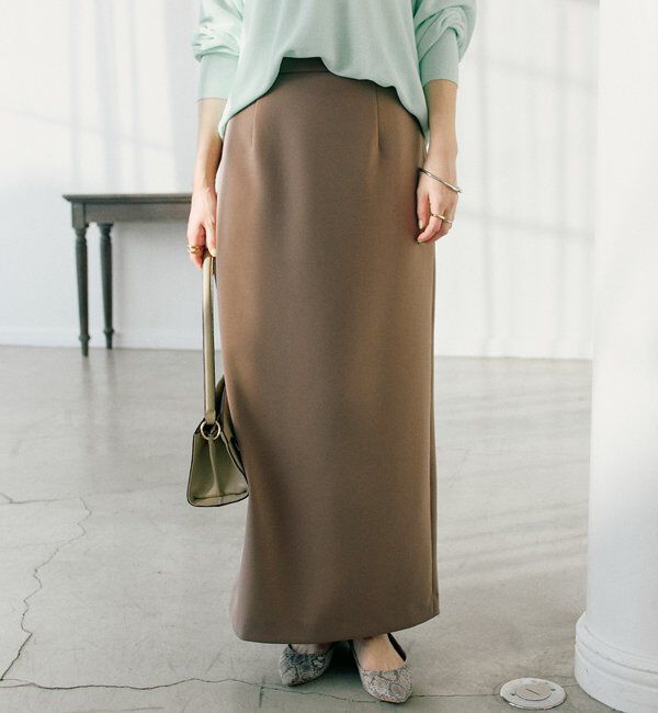 「【ストレスフリー/シーズンレス】ストレッチダンボールIラインスカート」|スカート|