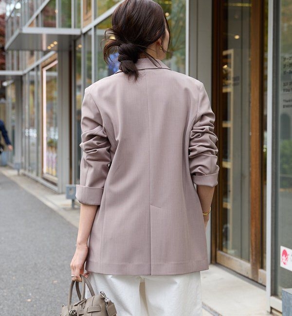  「【オンオフ使える】ドライギャバピークドラペルジャケット」|テーラードジャケット|